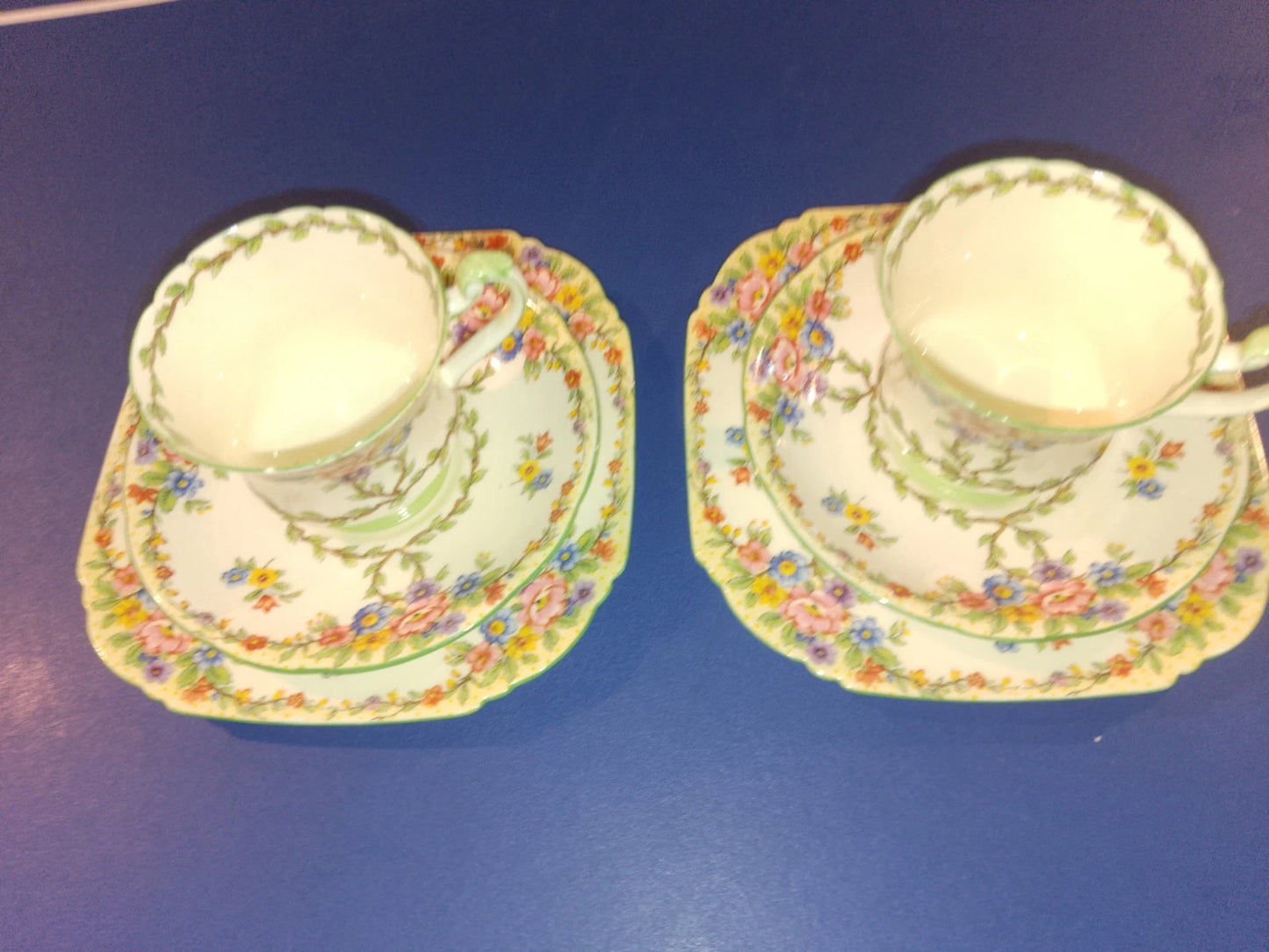Royal Paragon Rare Collectable Set Of 2 Trios Fine Bone China 1930 - Helsby Vintage