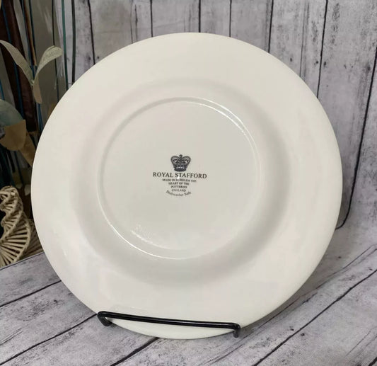 Royal Stafford Victorian Christmas SET OF 3 Salad Plates Toy Shop 20cm NEW - Helsby Vintage