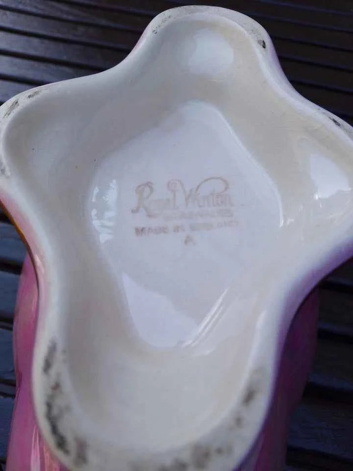 Vintage Royal Winton Grimwades Lustre Pink Yellow Mantle Vase - Helsby Vintage