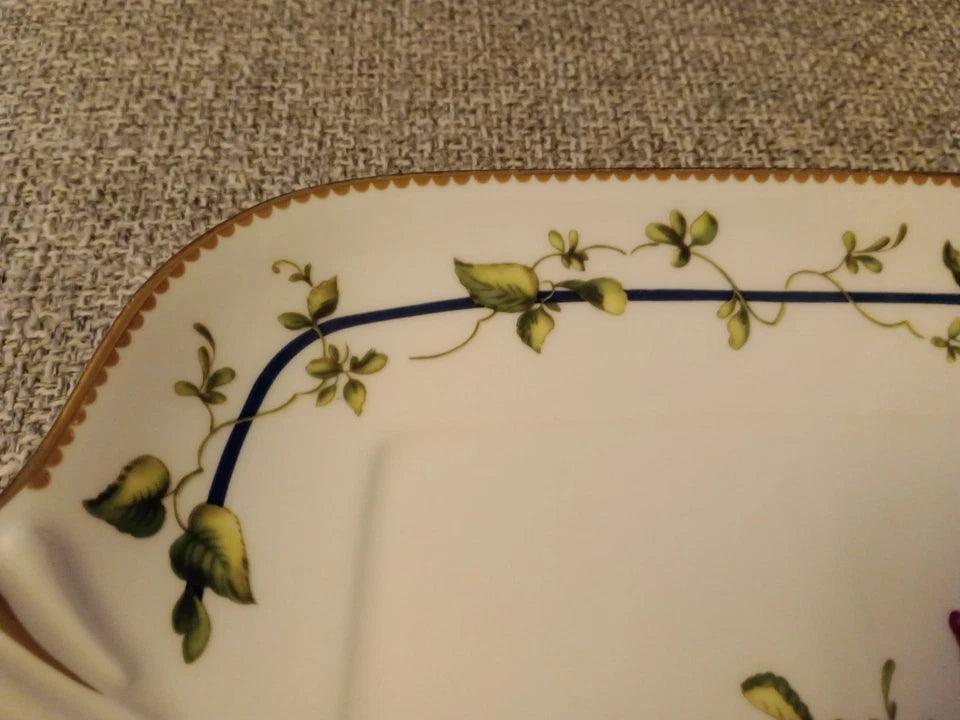 Royal Worcester Square Platter Cake Plate Botanical Rare Design - Helsby Vintage
