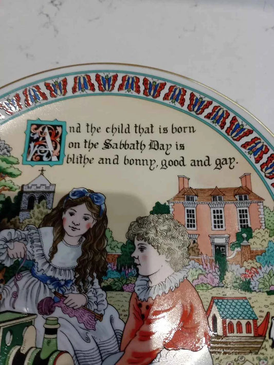 Royal Worcester Sunday's Sabbath Childs Birthday Plate Sue Scullard - Helsby Vintage