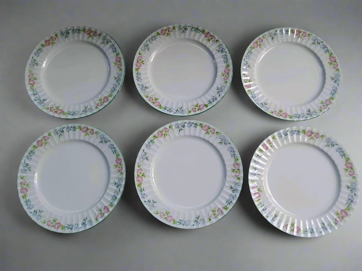Royal Worcester English Garden Set Of 6 Dinner Plates 27cm - Helsby Vintage