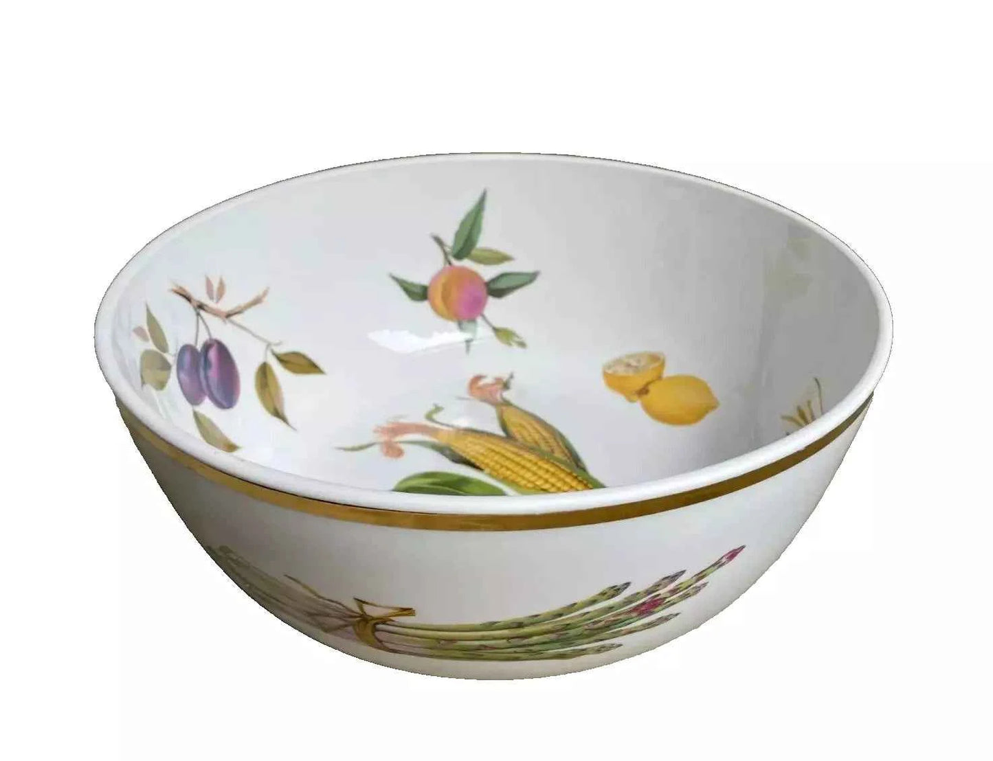 Royal Worcester Evesham Gold Fruit Bowl Salad Serving Bowl 11.5" VERY RARE - Helsby Vintage