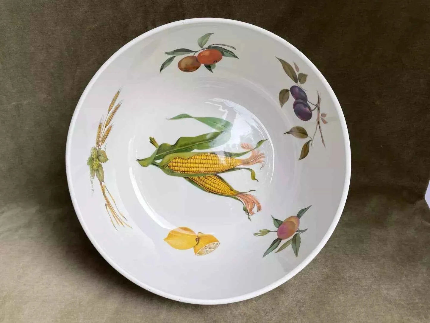 Royal Worcester Evesham Gold Fruit Bowl Salad Serving Bowl 11.5" VERY RARE - Helsby Vintage