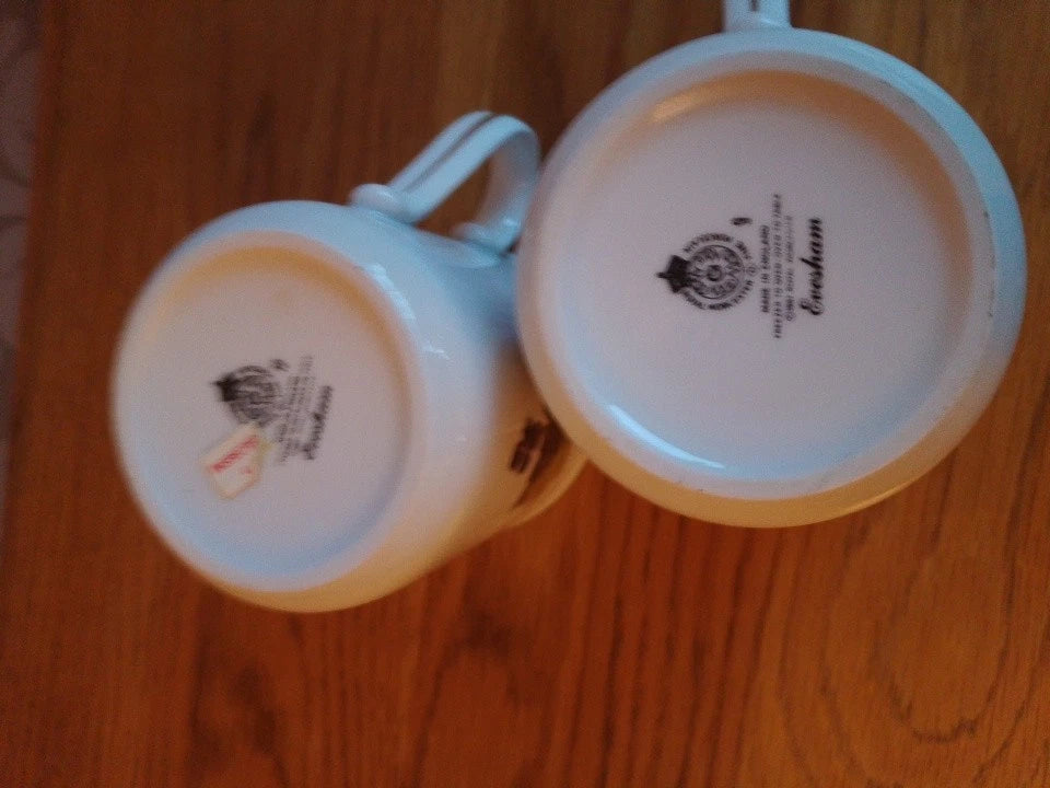 Royal Worcester Evesham Gold Set Of 2 Mugs Blackcurrants And Oranges - Helsby Vintage