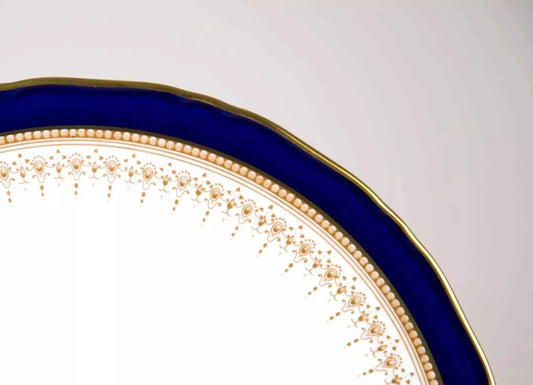 Royal Worcester Regency Cobalt Blue SET OF 8 Side Plates 6" - Helsby Vintage