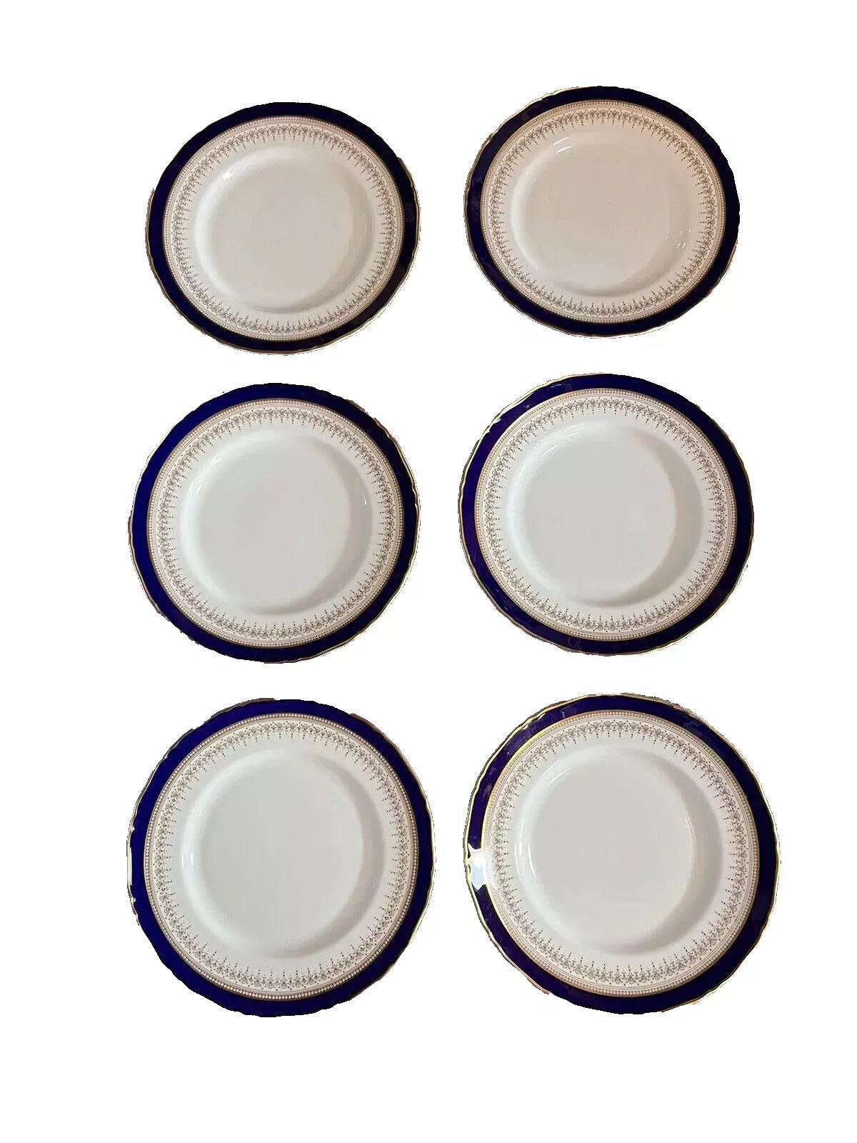 Royal Worcester Regency Cobalt Blue SET OF 6 Side Plates 6"