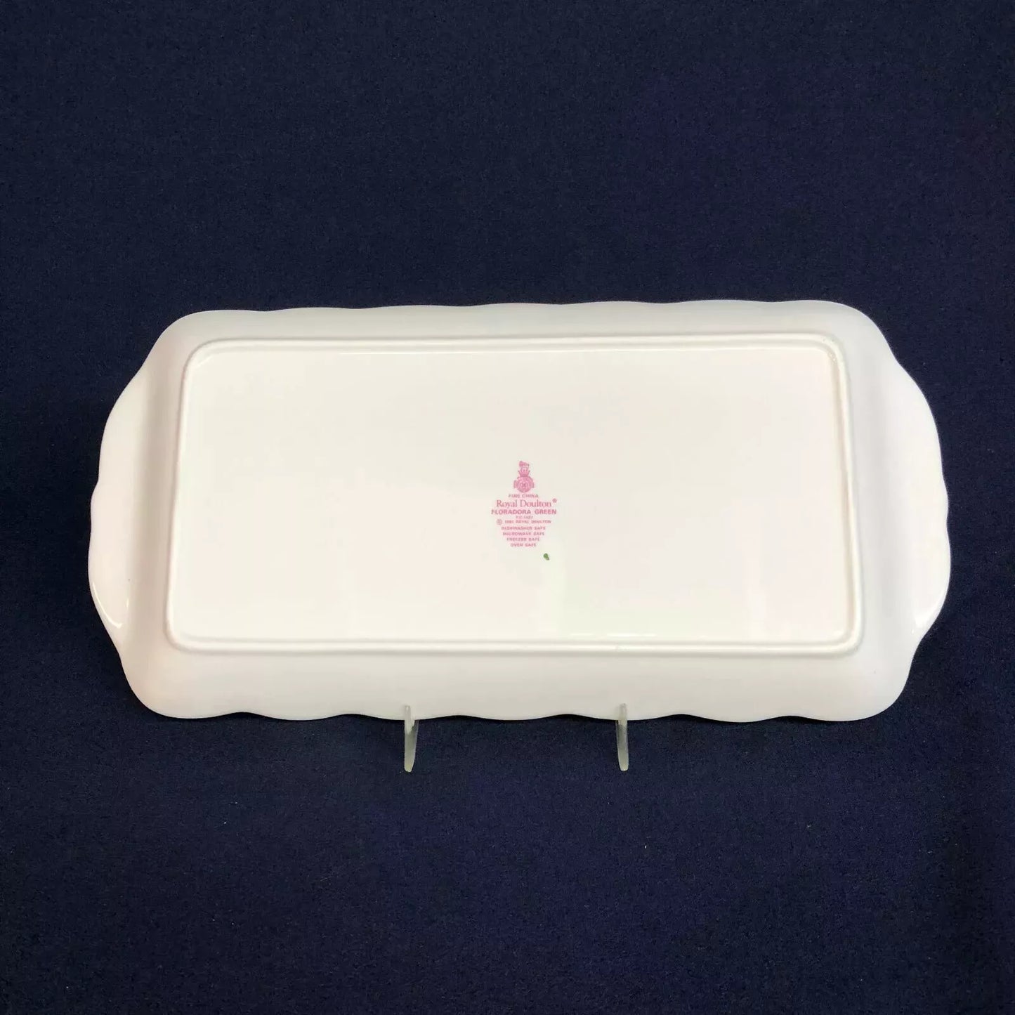 Royal Doulton Floradora Green Large Sandwich Tray 13 5/8" Long Rectangle RARE