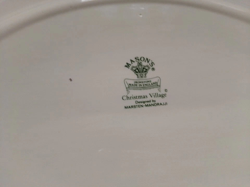 Masons Ironstone 1983 Christmas Village Platter Marsten Mandrajji Rare Vintage