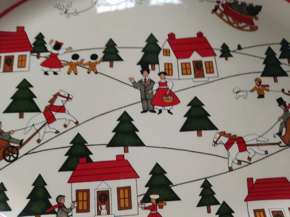 Masons Ironstone 1983 Christmas Village Platter Marsten Mandrajji Rare Vintage