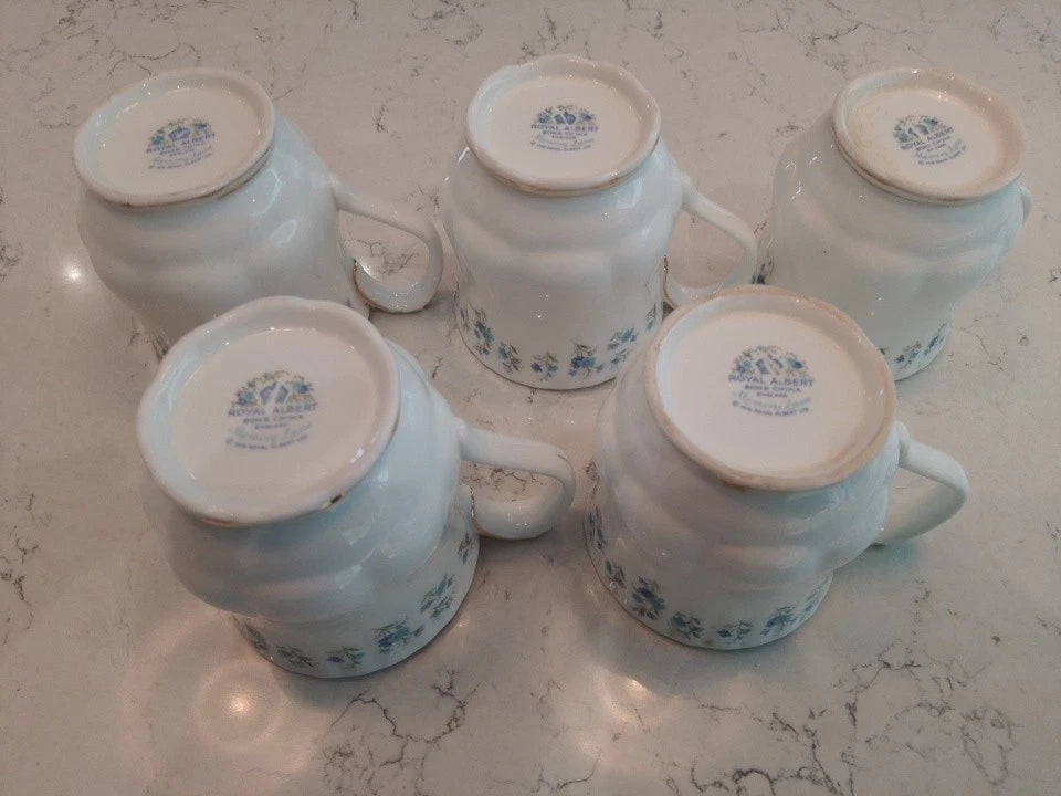 Royal Albert MEMORY LANE Set of 5 Mugs Montrose Shape 3.25" tall 2nd Quality