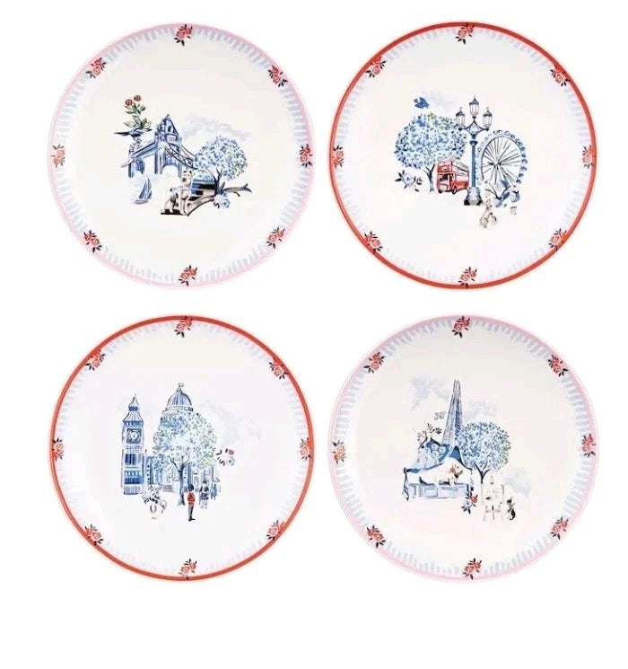 NEW Cath Kidston London Set Of 4 Side Plates