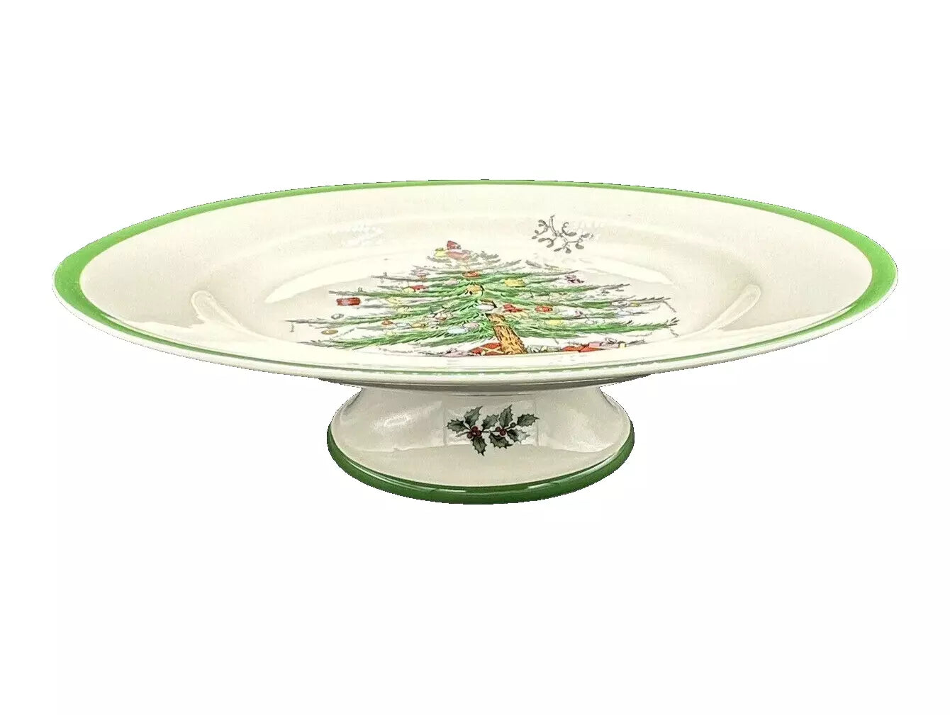 NEW Spode Christmas Cake Stand Serving Plate Footed 10” RARE