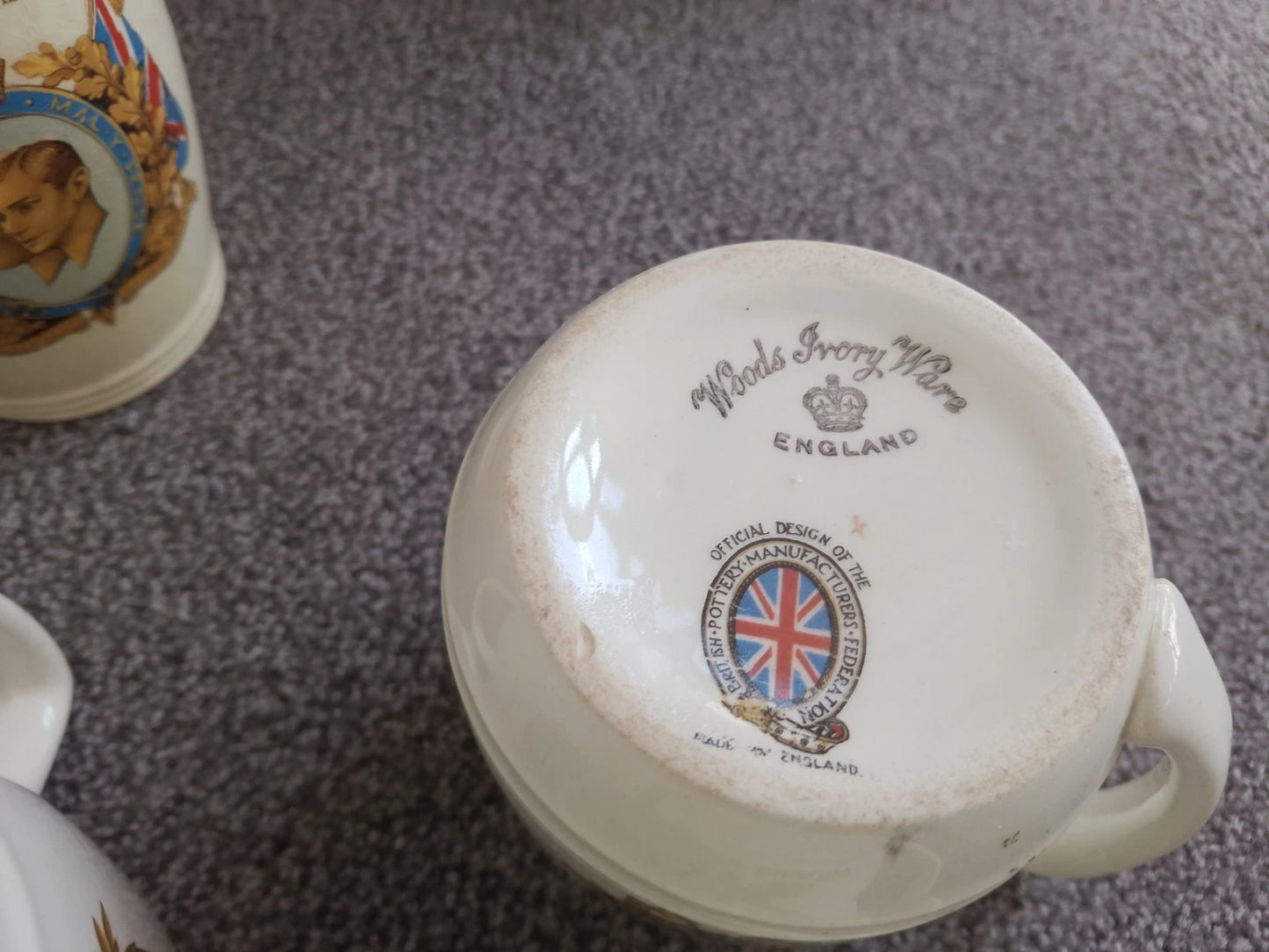 King George VI & Queen Elizabeth Coronation 1937 2 Beakers And 5 Mugs Cups