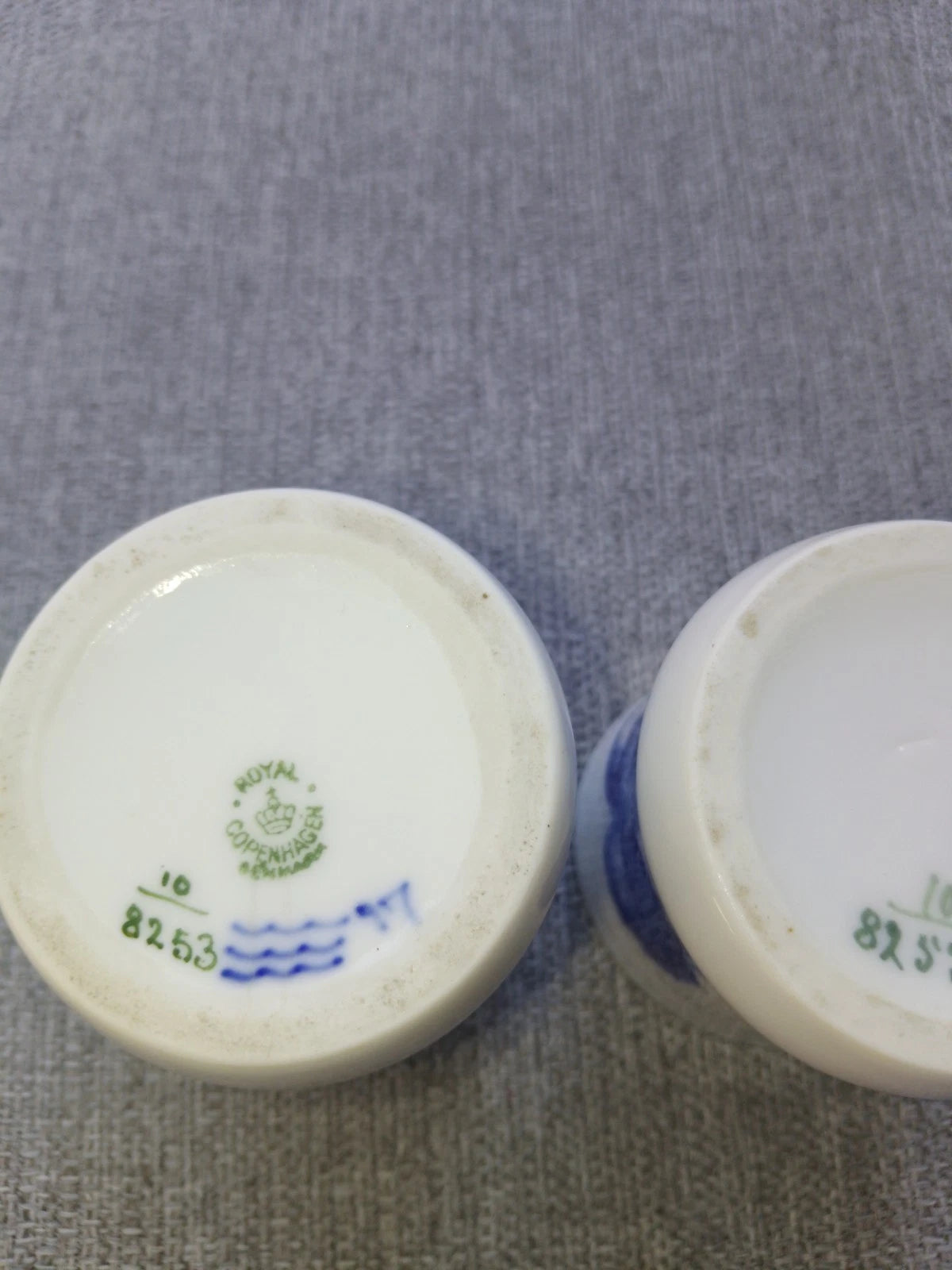 Royal Copenhagen Blue Flower Braided Small Cup Vases x 2 No. 8253 Porcelain