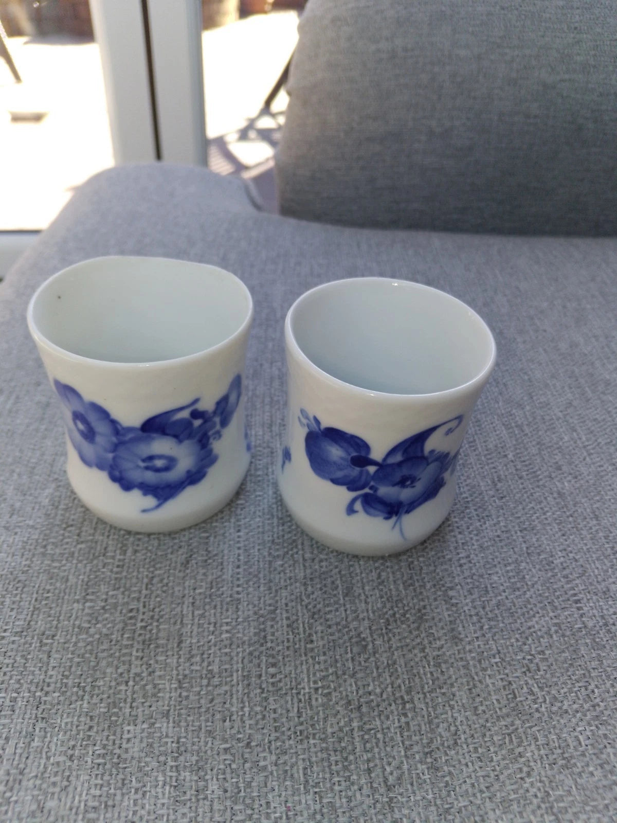 Royal Copenhagen Blue Flower Braided Small Cup Vases x 2 No. 8253 Porcelain