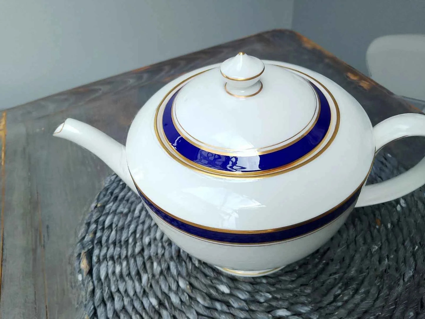 Royal Worcester Howard Cobalt Blue Teapot Excellent Unused Condition
