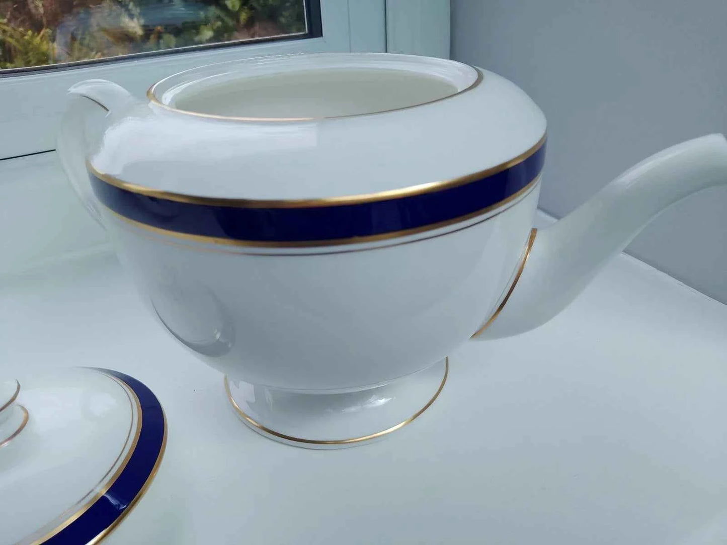 Royal Worcester Howard Cobalt Blue Teapot Excellent Unused Condition