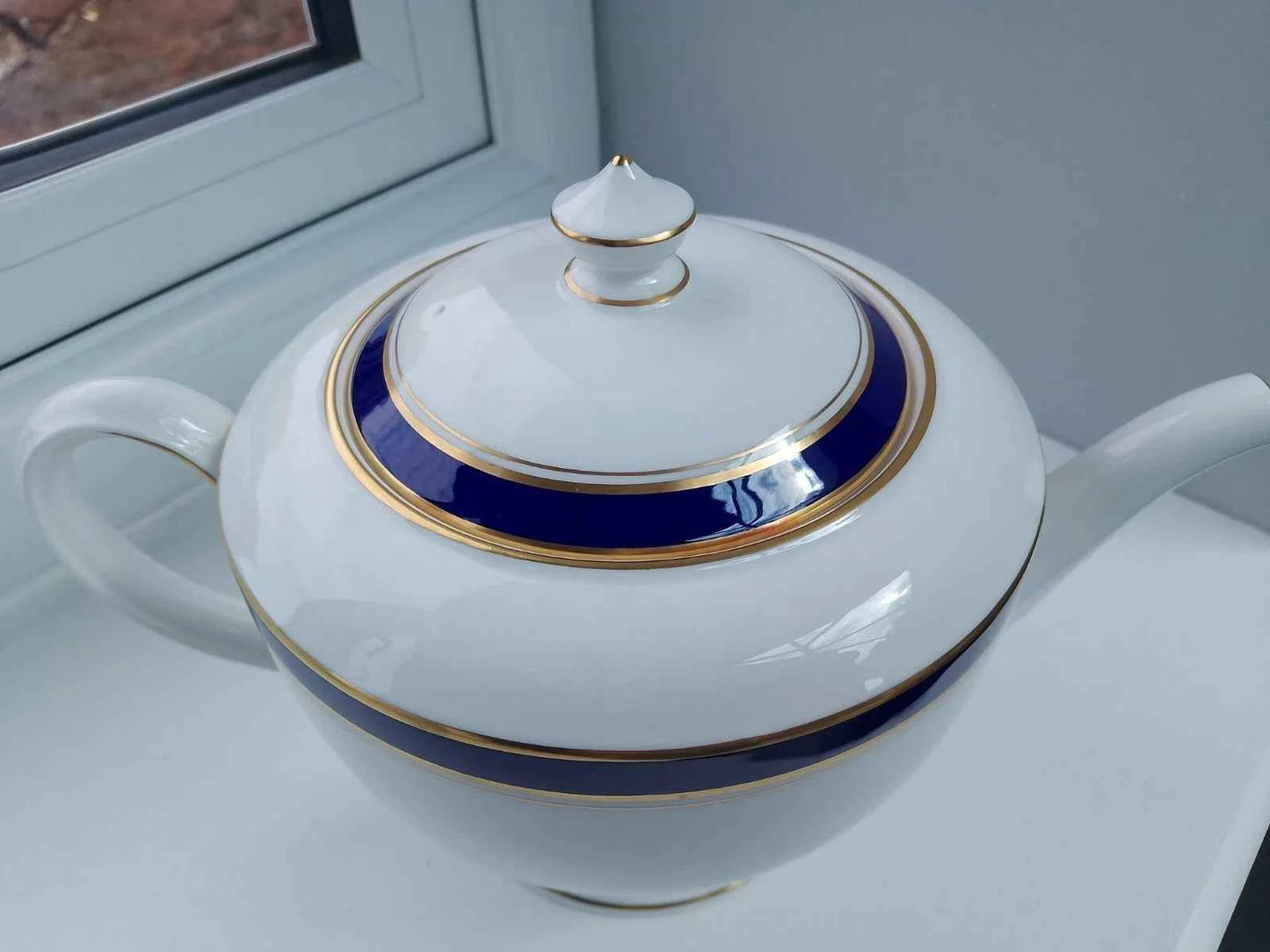 Royal Worcester Howard Cobalt Blue Teapot Excellent Unused Condition