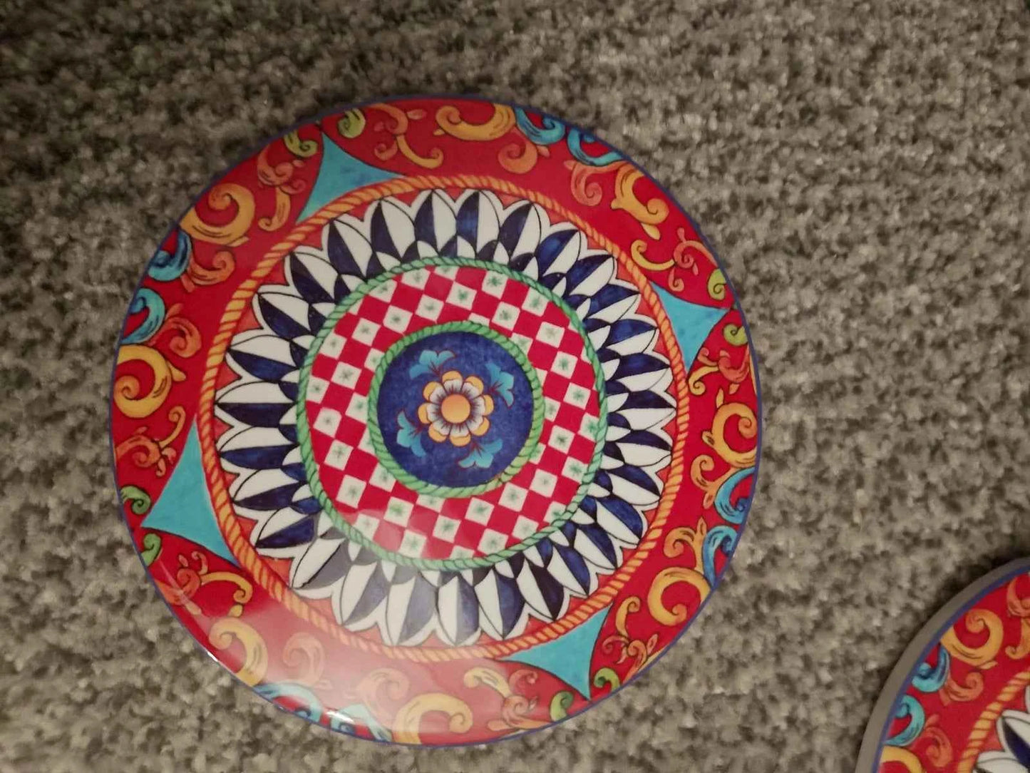 NEW Brandani Italy Coasters Set of 4 Ceramic Multi Coloured Round