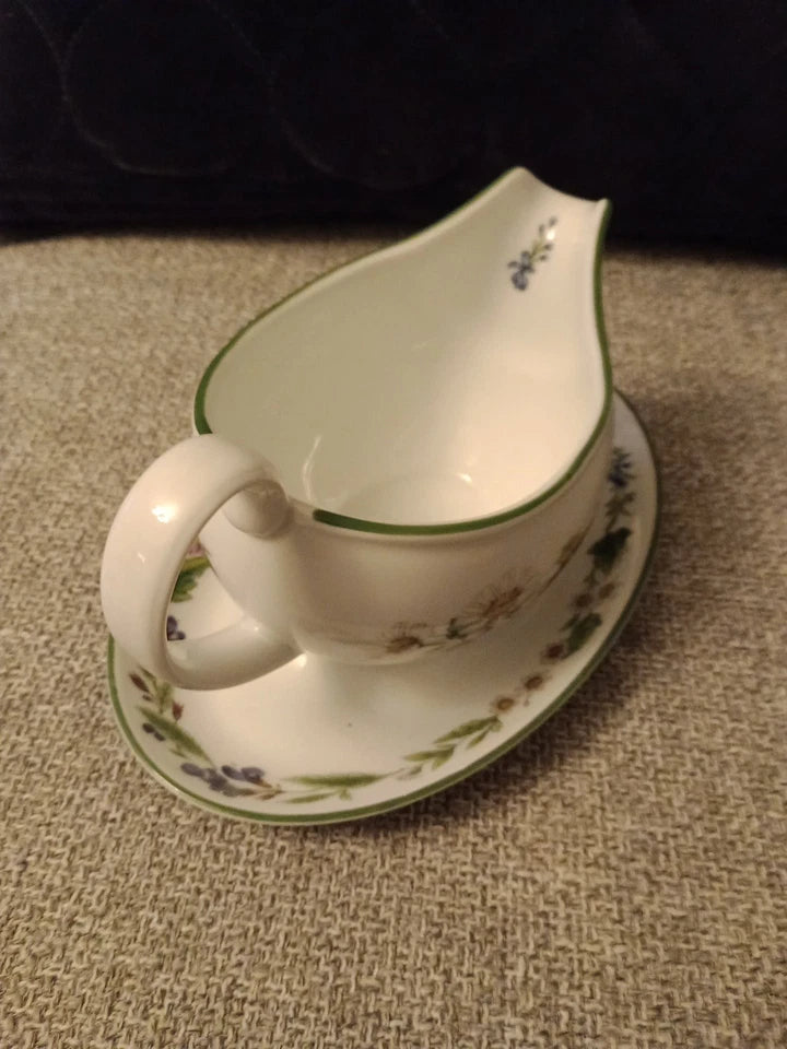 Royal Worcester Herbs, Gravy Boat Jug & Stand