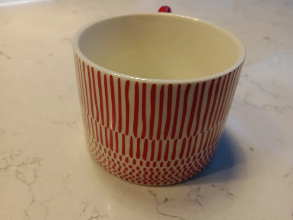Starbucks Red Stripe Patterned Porcelain Mug 296 ml / 10 oz Rare NEW