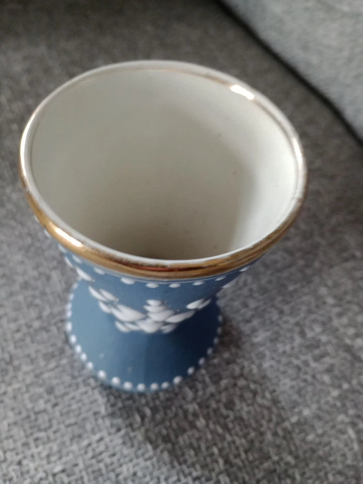 ALCOBACA Hand Painted Raised Relief Porcelain Vase Portugal #2387 12cm Vintage