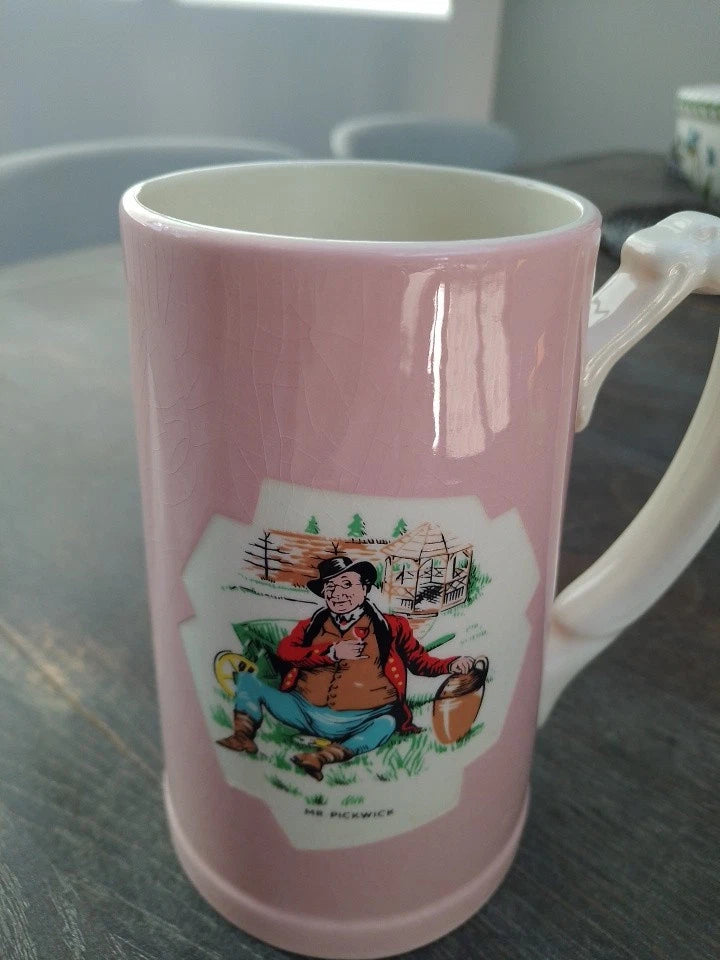 Vintage T.G Green & Co Worthington Brewery Ceramic Tankard - Mr Pickwick Pink