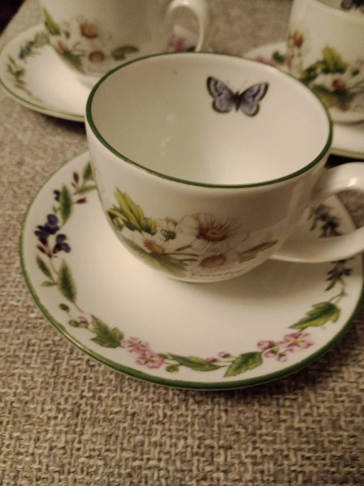 Set of 3 Royal Worcester Herbs Cups and Saucers