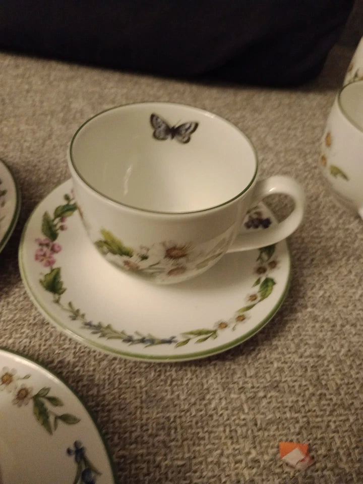 Set of 3 Royal Worcester Herbs Cups and Saucers