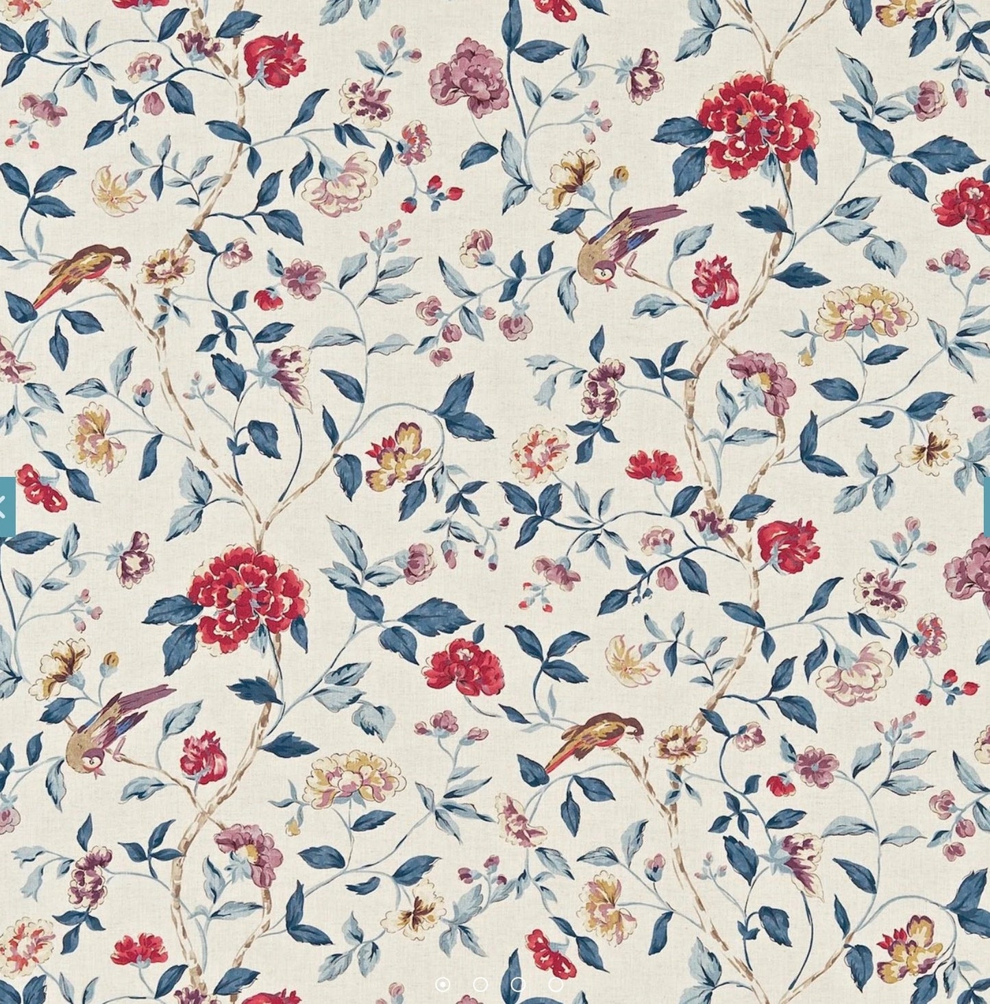 Sanderson Sissinghurst king duvet cover set with intricate floral and bird pattern in soft colours