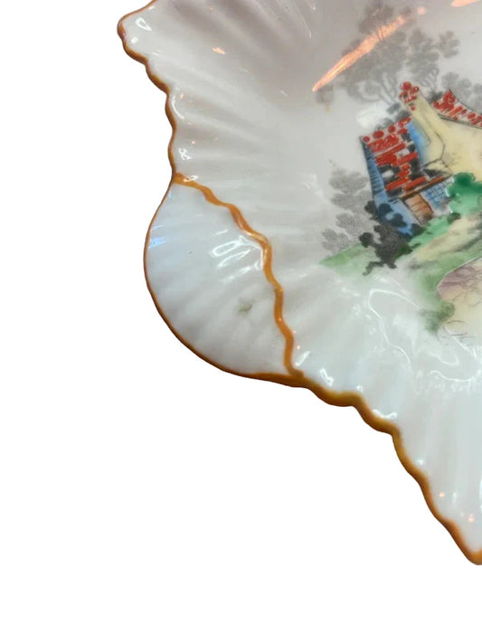 Shelley Vintage Trinket Dish With House Picture - Helsby Vintage