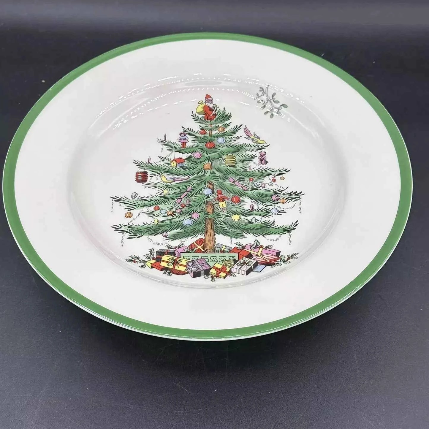 NEW Spode Christmas Cake Stand Serving Plate Footed 10 Inch RARE - Helsby Vintage