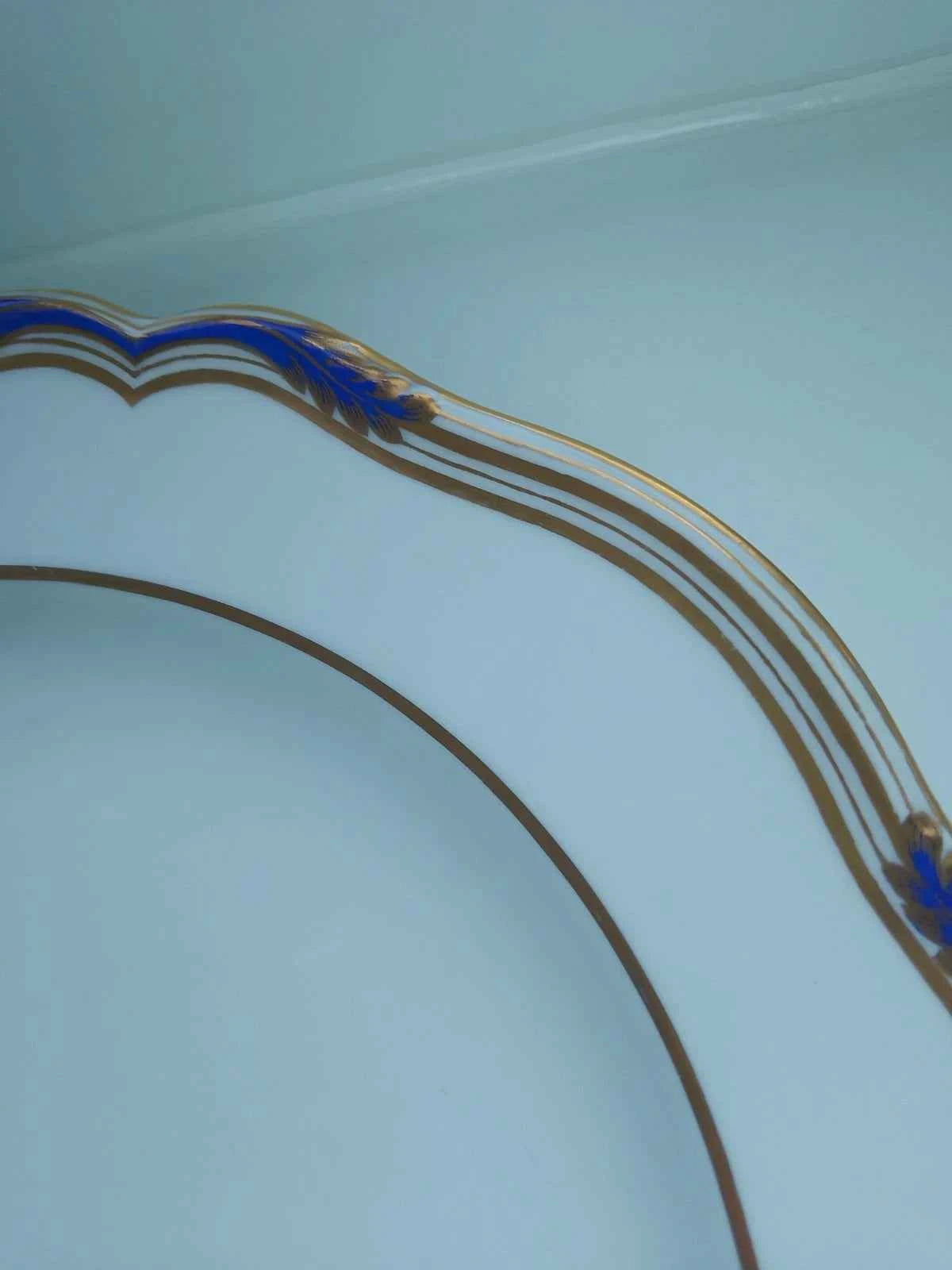 Spode Copeland Chancellor Cobalt 10.75" Dinner Plate Gold T Goode And Co 9688 - Helsby Vintage