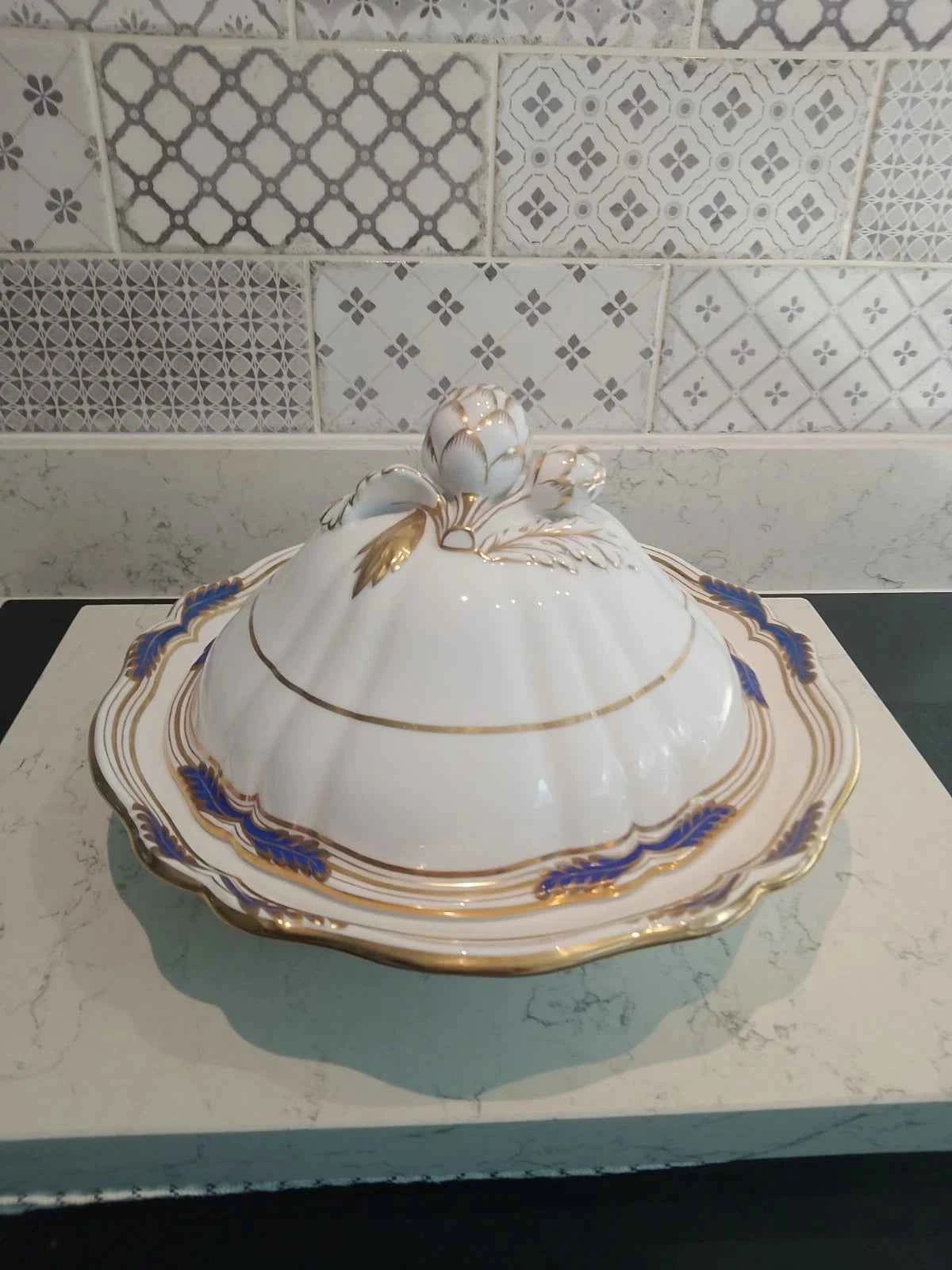 Spode Copeland Chancellor Cobalt 52 Pieces 9866 Retailer T Goode And CO London - Helsby Vintage