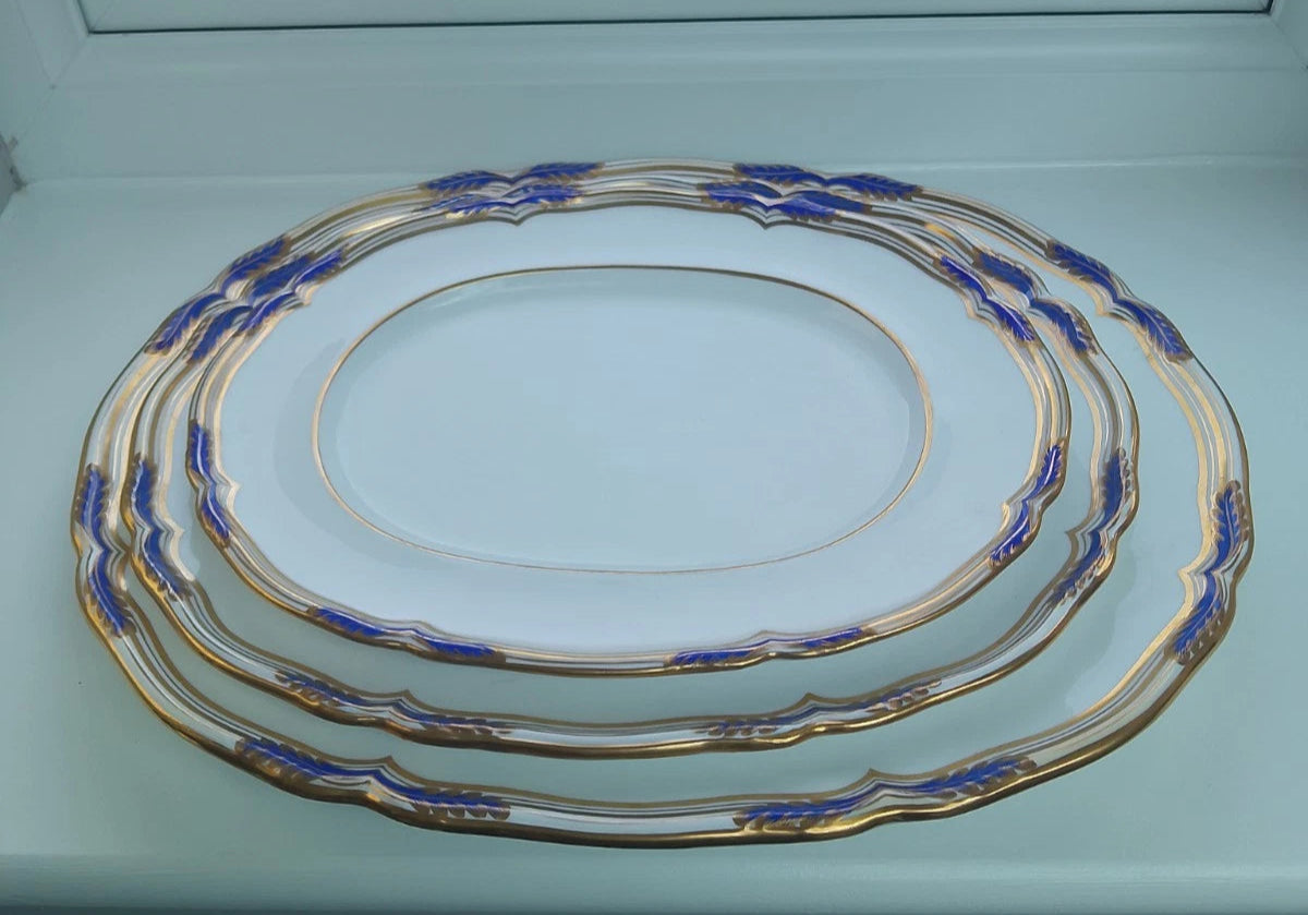 Spode Copeland Chancellor Cobalt 52 Pieces 9866 Retailer T Goode And CO London - Helsby Vintage