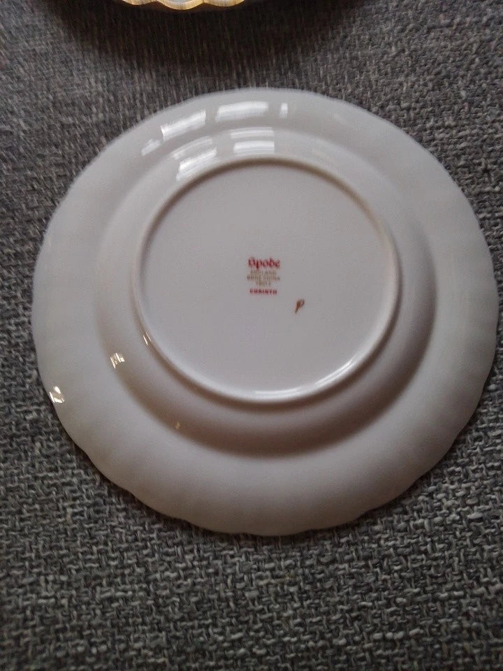 Spode Corinth Set of 4 White With Gold Rim Side Plates 16cm - Helsby Vintage