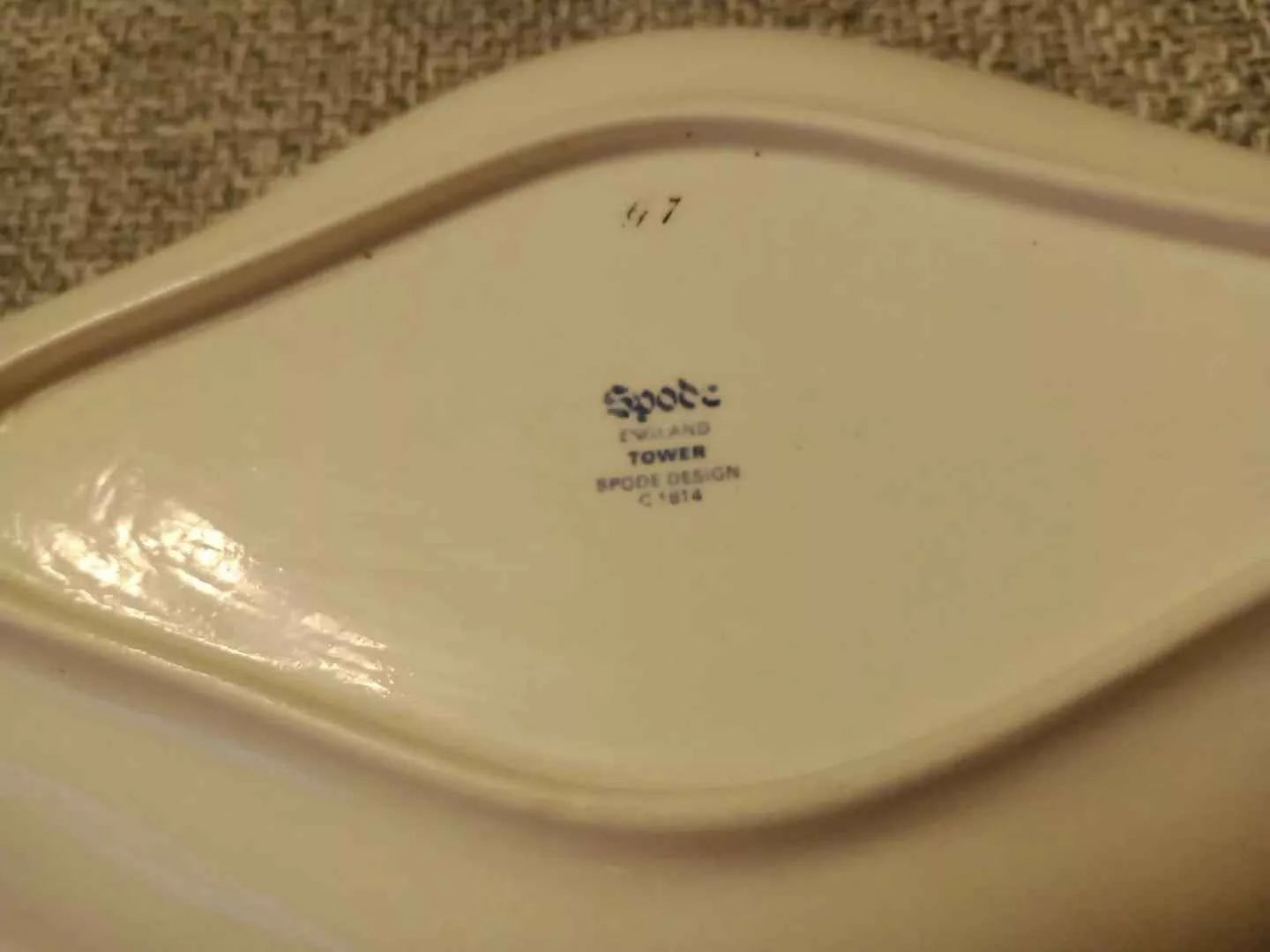 Spode Tower Pink Dessert Or Snack Pickle Plate RARE - Helsby Vintage