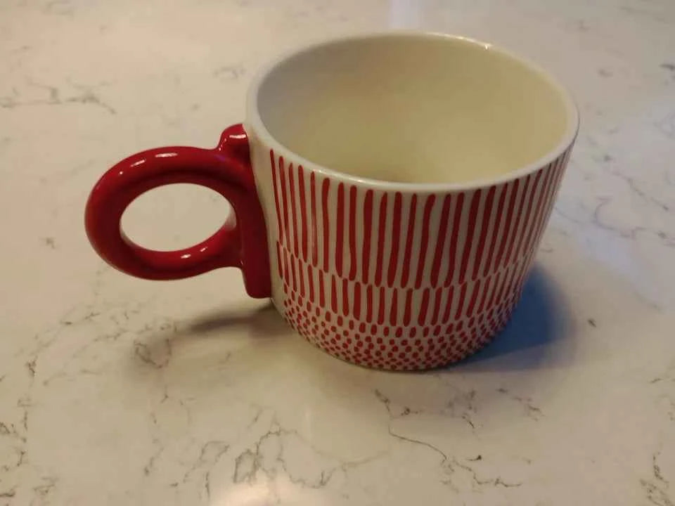 Starbucks Red Stripe Patterned Porcelain Mug 296 ml 10 oz Rare NEW - Helsby Vintage