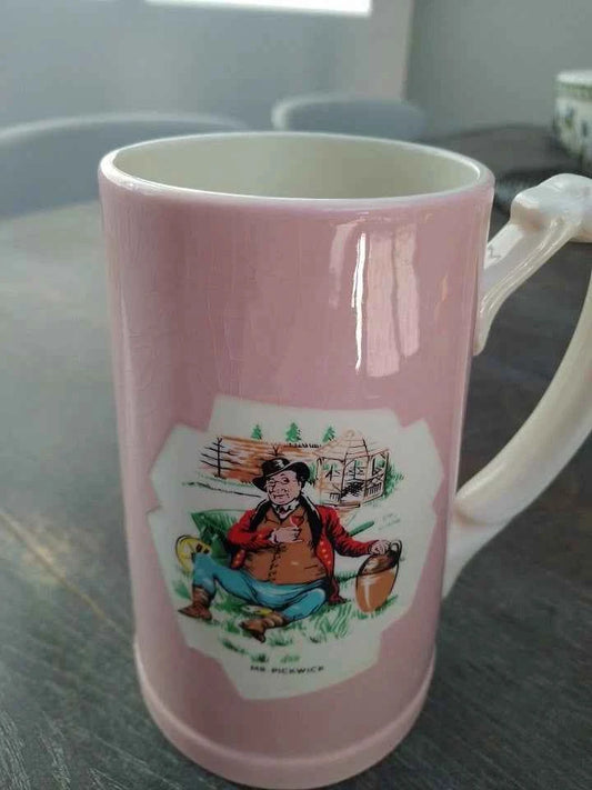 Vintage T.G Green And Co Worthington Brewery Ceramic Tankard Mr Pickwick Pink - Helsby Vintage