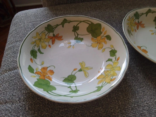 Villeroy & Boch Geranium Set Of 2 Dessert Soup Cereal Bowls Dishes 8 Inch - Helsby Vintage