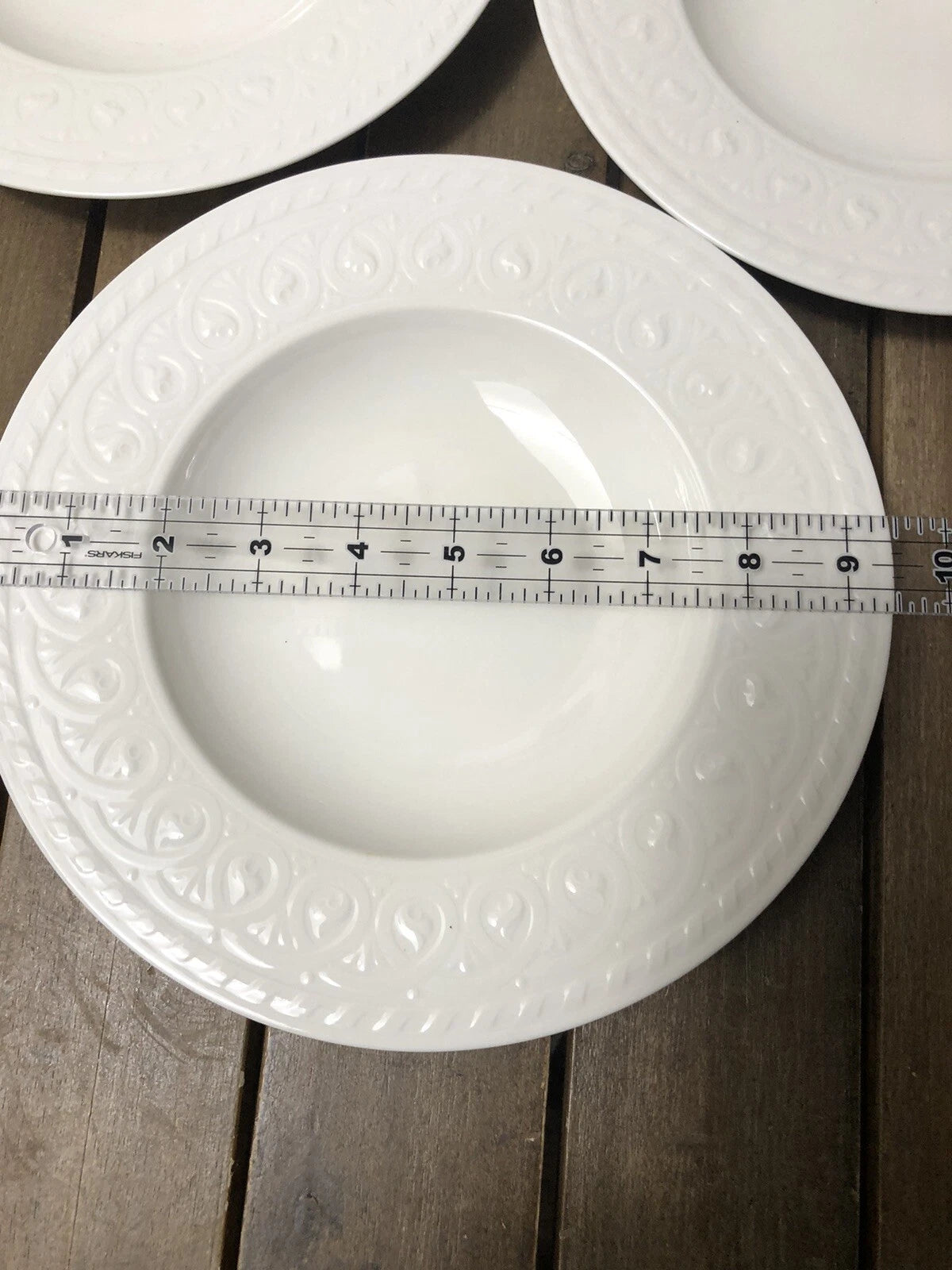 NEW Villeroy & Boch Cellini Set Of 4 Rimmed Soup Bowls 9.5 Inch 24cm Ivory - Helsby Vintage