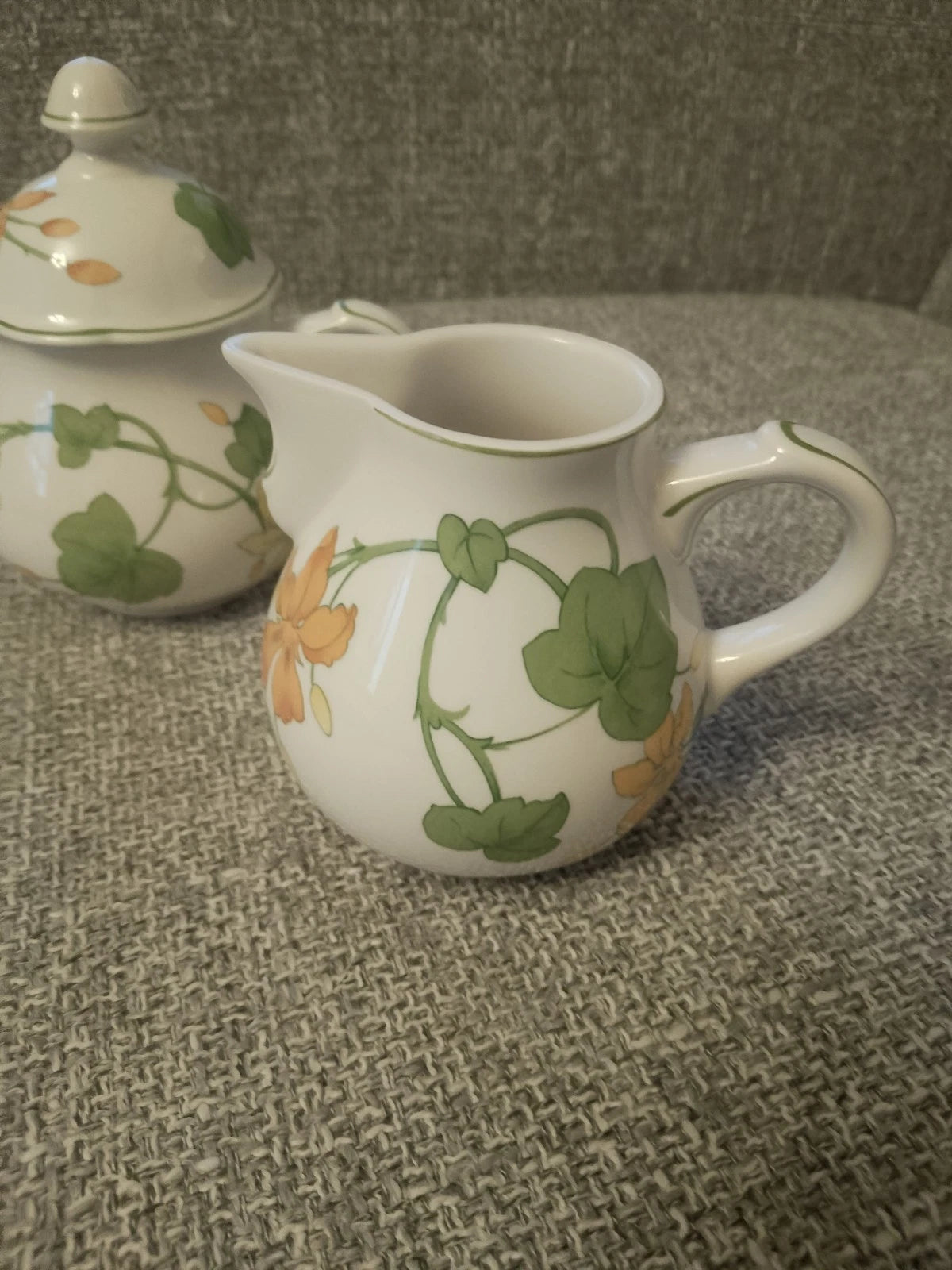 Villeroy Boch Geranium Sugar Bowl And Creamer Milk Jug Set - Helsby Vintage