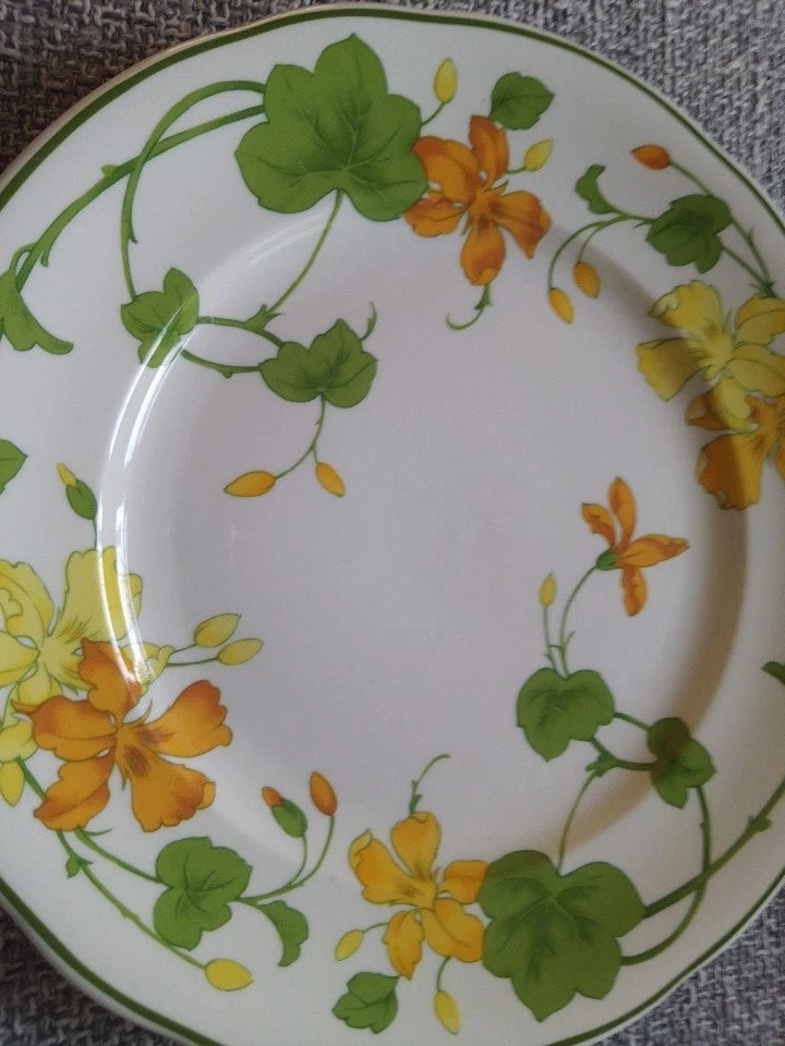 Villeroy And Boch Geranium Set Of Four Salad Plates 8.25" - Helsby Vintage