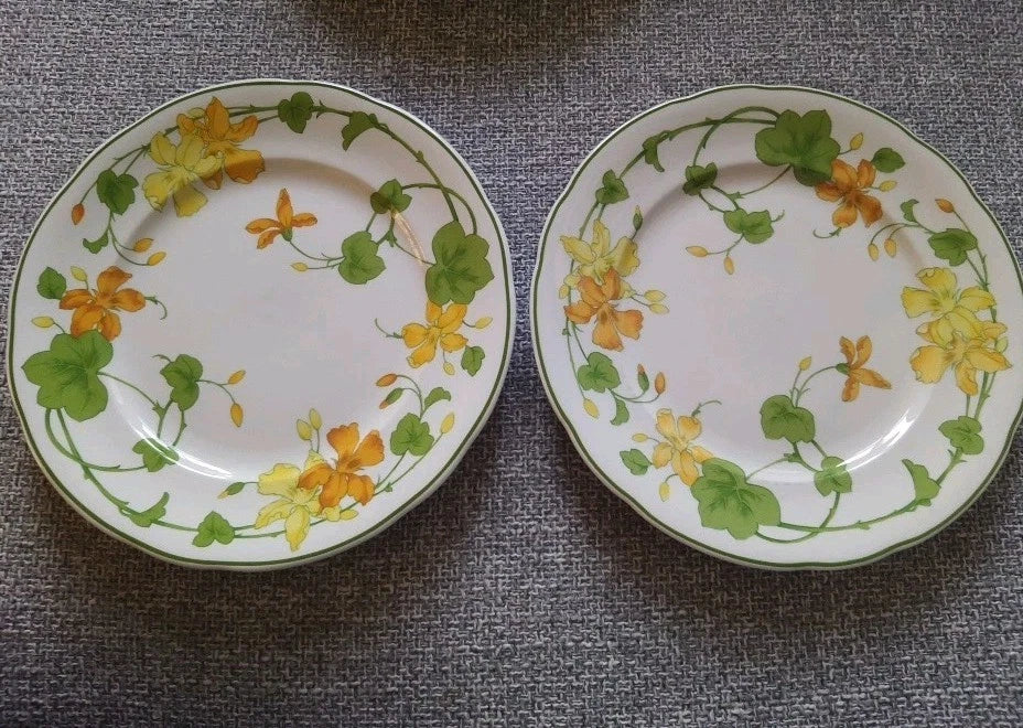 Villeroy And Boch Geranium Set Of Four Salad Plates 8.25" - Helsby Vintage