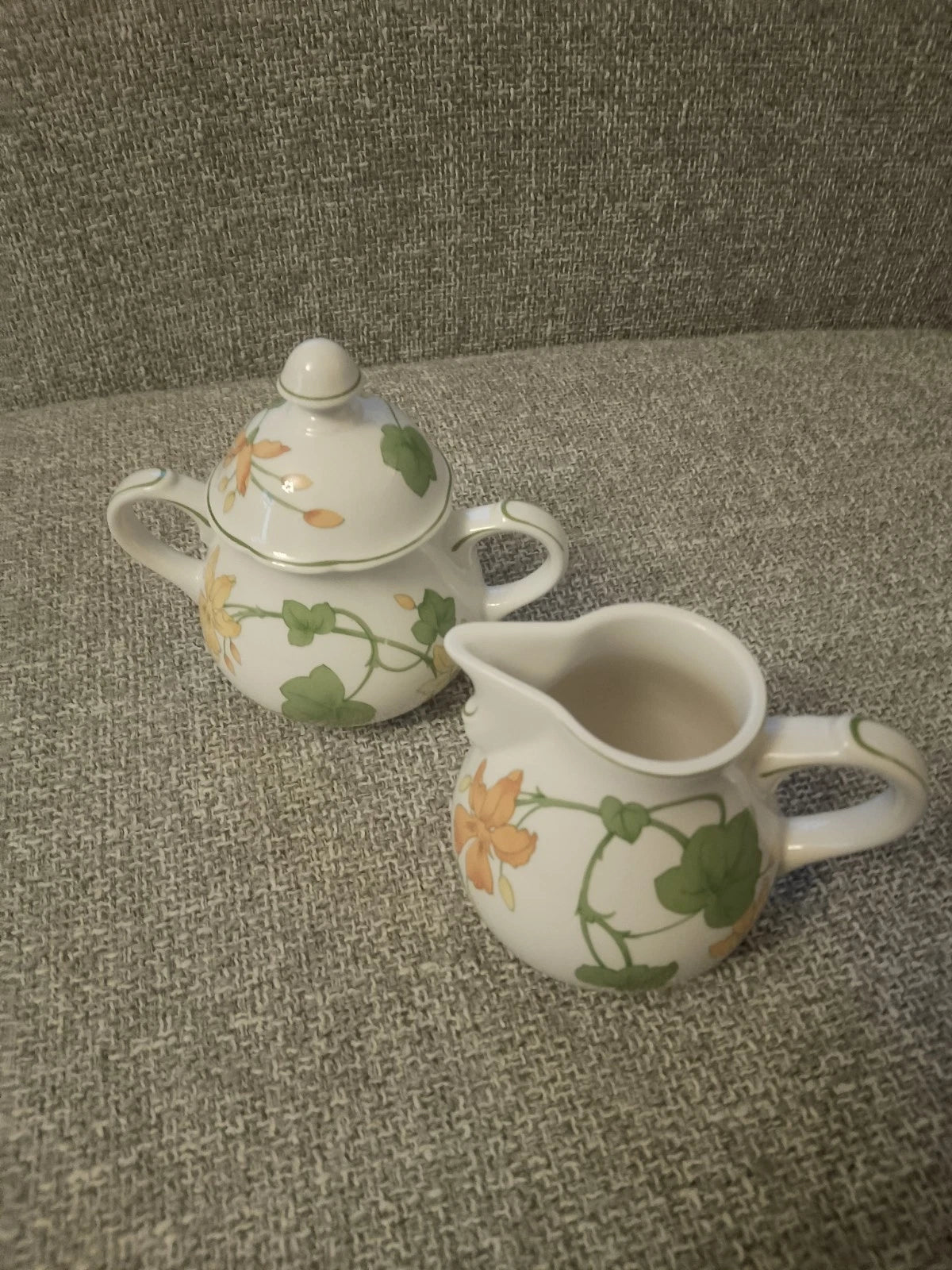 Villeroy Boch Geranium Sugar Bowl And Creamer Milk Jug Set - Helsby Vintage