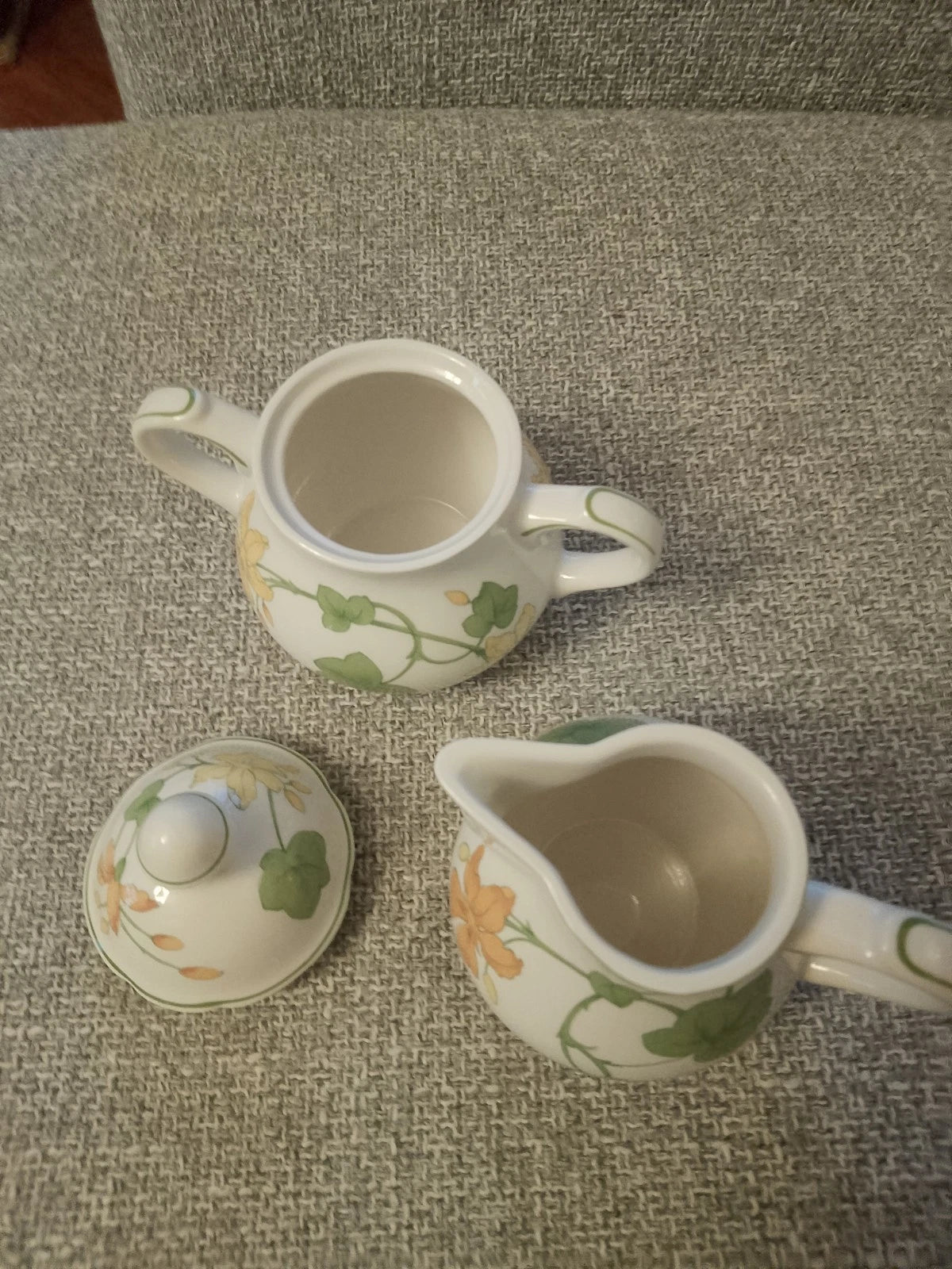 Villeroy Boch Geranium Sugar Bowl And Creamer Milk Jug Set - Helsby Vintage