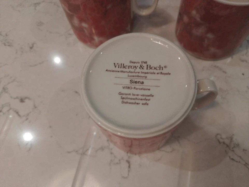 6 x Villeroy & Boch Siena Tea Coffee Espresso Mugs 1980s Luxembourg 6.5cm Tall - Helsby Vintage