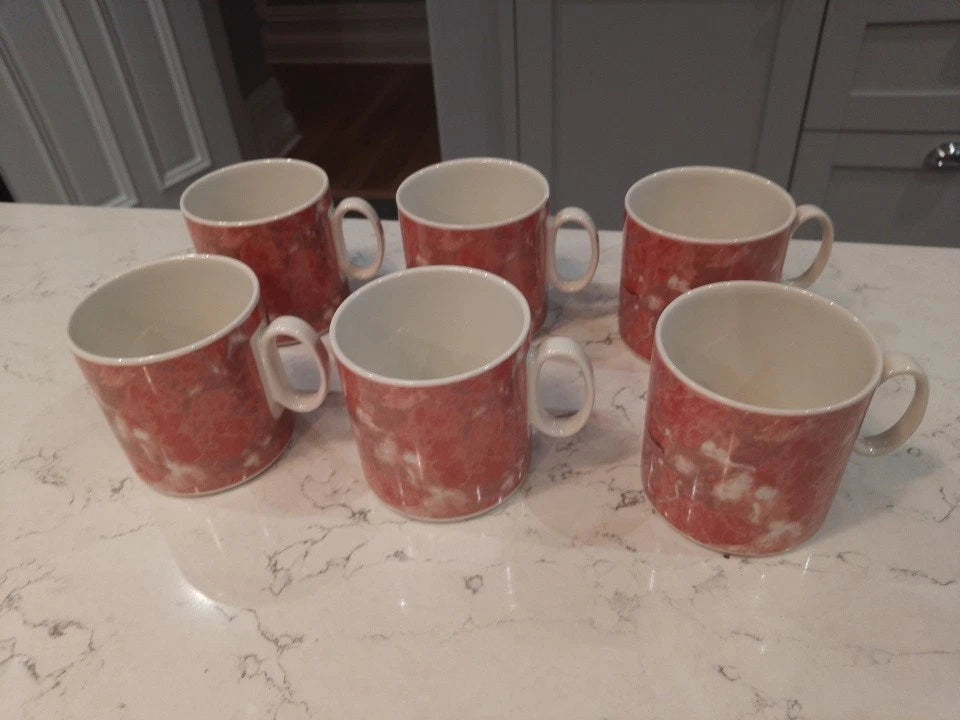 6 x Villeroy & Boch Siena Tea Coffee Espresso Mugs 1980s Luxembourg 6.5cm Tall - Helsby Vintage