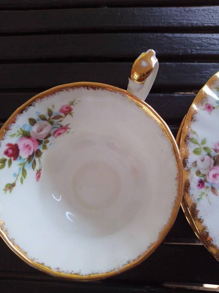 Royal Albert Cottage Garden Tea Set 6 Trios Cups, Saucers And Side Plates Rare - Helsby Vintage